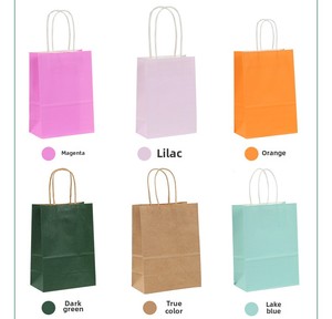 Printing Plain Brown Kraft Paper Bag With Twisted <strong>String</strong> <strong>Handle</strong> Custom Paper Shop Bags With Your Own Logo - Product Image 5