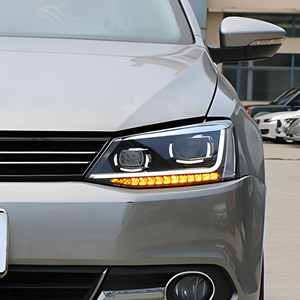 Araba ön lambaları montaj VW Jetta Sagitar 2012-2018 yükseltme için polo B8 tasarım LED otomobil farı projektör Lens aksesuarları - Product Image 5