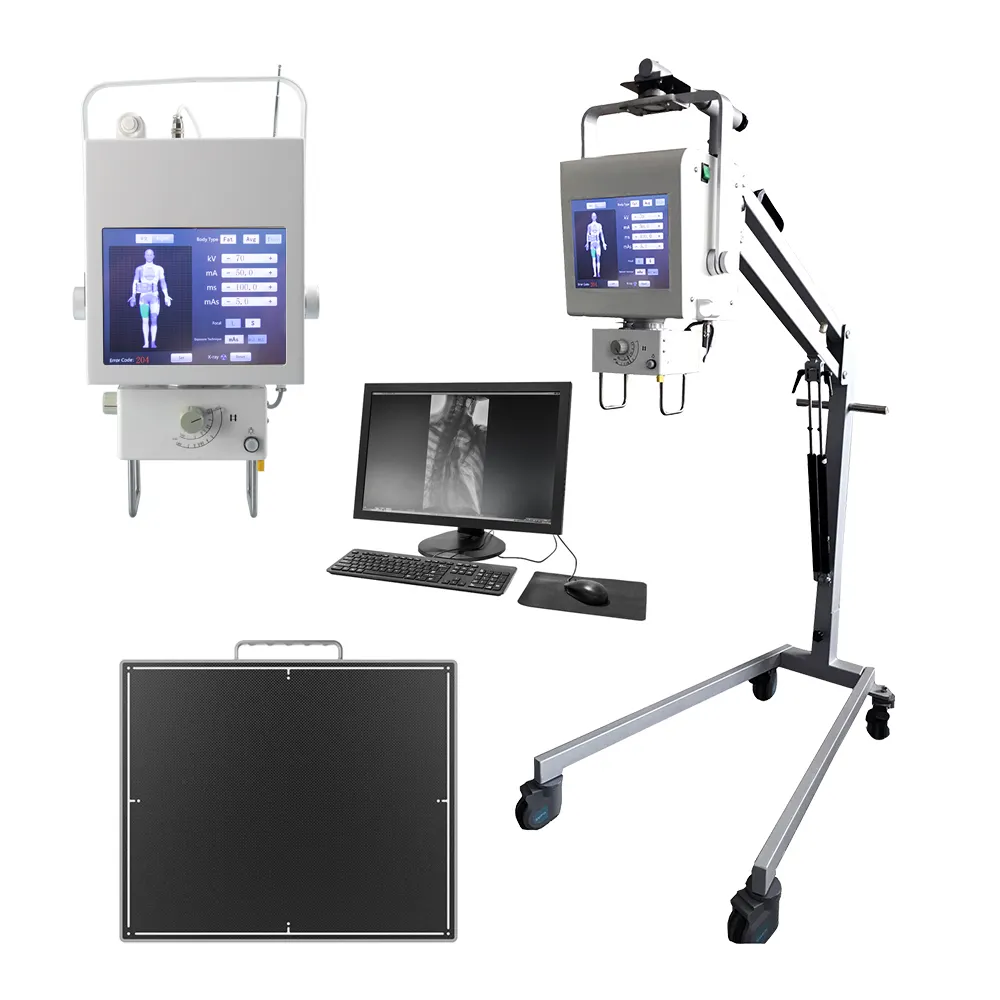 Nuova macchina a raggi X per radiologia portatile da 5.3 KW di vendita calda digitale veterinario umano