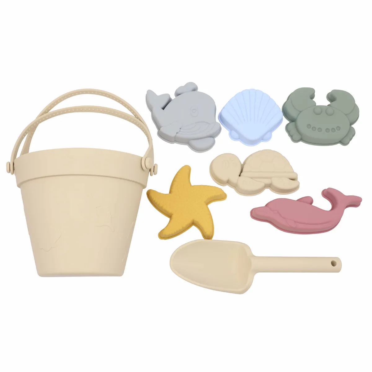 Friendly Beach Outdoor Toys Set di secchielli giocattoli bambini bambini secchiello da spiaggia Set di picche Set da spiaggia in Silicone