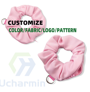 Tùy Chỉnh Keychain Scrunchies Với Dây Kéo Túi In Logo Đàn Hồi Tóc Ban Nhạc Phụ Nữ Lụa <span class=keywords><strong>Satin</strong></span> Scrunchies Ẩn Dây Kéo Tóc Tie - Product Image 2