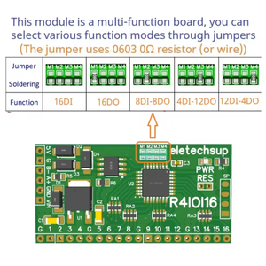 ELETECHSUP R4IOI16 5 IN 1 16CH Modbus Rtu digitale modulo IO Pin Core scheda di commutazione ingresso uscita PLC HMI remoto IO IN espansione - Product Image 6