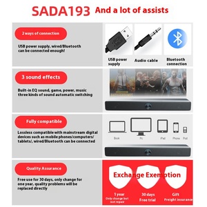 Sada V-193迷你低音炮RGB 3W家庭影院户外笔记本台式电脑手机长条音频台式扬声器 - Product Image 5