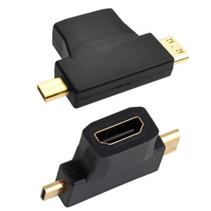 2合1 HDMI至迷你/微型HDMI适配器公头至HDMI母通用T适配器，带镀金连接器 - Product Image 3