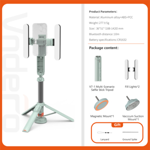 Vndefo 1.42 M Selfie Stick Phổ Điện Thoại Di Động Tầng Đứng Cầm Tay Ổn Định Di Động Selfie Đứng - Product Image 5