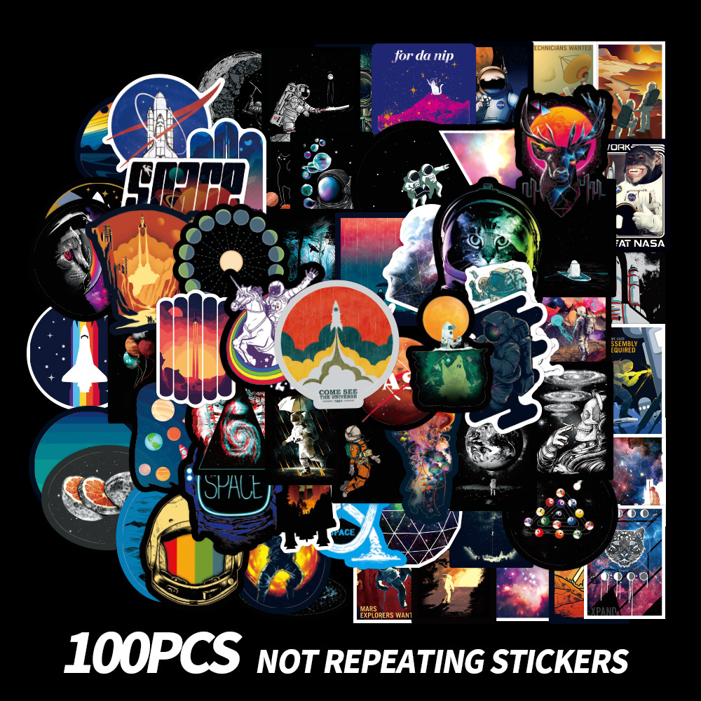100pcs astronaute autocollants