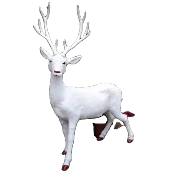 Noël renne extérieur ornement cerf blanc réaliste grandeur nature décorations de noël renne animaux simulés