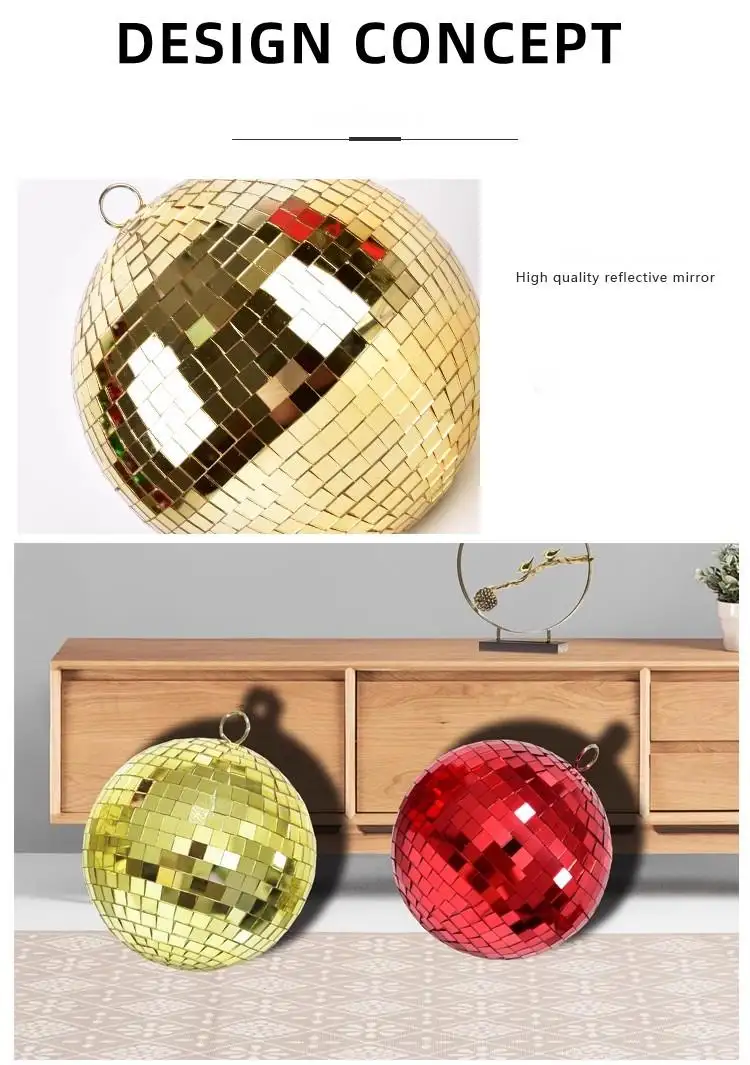15cm 레드 골드 은빛 색 거울 가정 및 파티 장식을위한 디스코 크리스마스 공