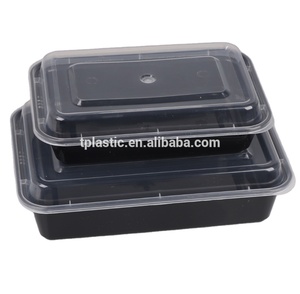 Kapaklı yüksek kaliteli BPA ücretsiz plastik PP deli konteyner kare siyah gıda sınıfı konteyner mikrodalga güvenli - Product Image 1