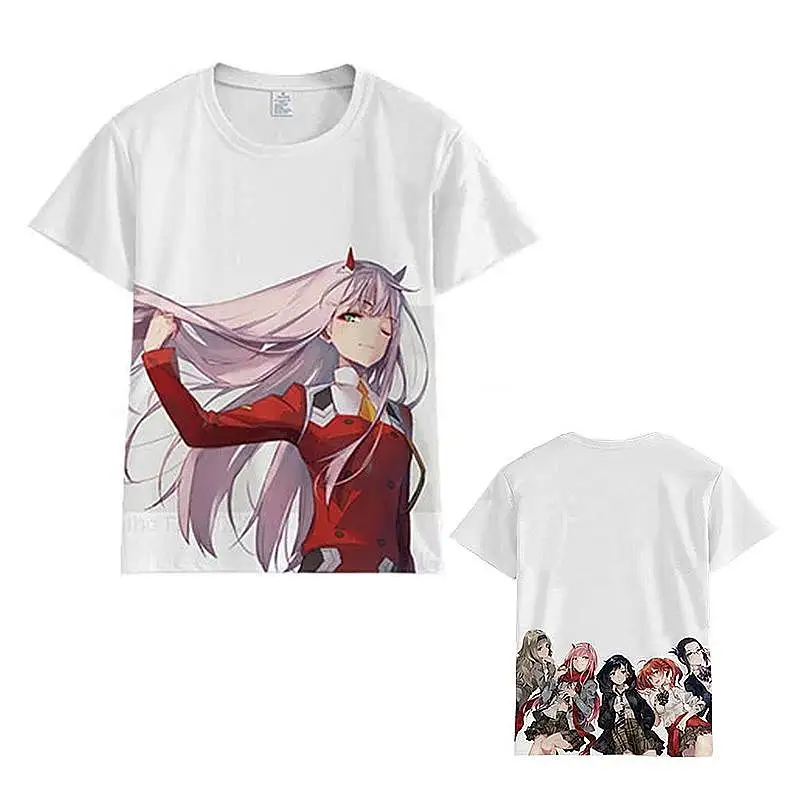 Camiseta anime personalizada com desenho chique e tecido anti-pilling anime darling in the franxx