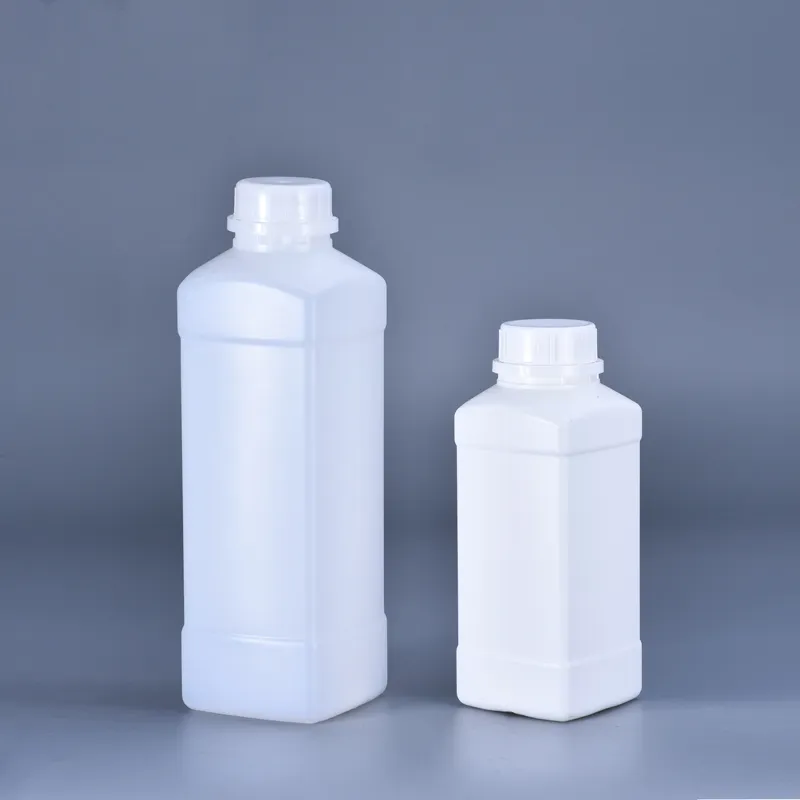 Frascos de plástico quadrados de 1 litro de 500ml, frascos selados para leite e yogurte com tampa inviolável