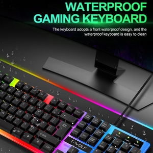 Nuevo diseño TWOLF TF230 LED Light 104 Keys Wired Computer Gaming Teclado Juegos Keyboard and Mouse Combos Kit set para PC Gamer