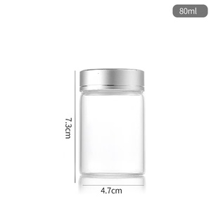 25ml-180ml Flat Bottom Transparente Borosilicato Tubo De Ensaio Garrafas De Vidro Tampas De Parafuso 100ml 200ml Food Jelly Alumínio 47mm Diâmetro