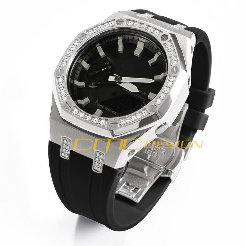 Argent cas + bande couleur