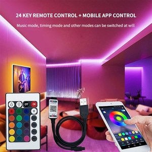 USB RGB Светодиодная лента 8 мм 60 светодиодов 5 В SMD 5050 Смарт-приложение управление Bluetooth гибкая лента Светодиодная лента компьютерная телевизионная подсветка - Product Image 4