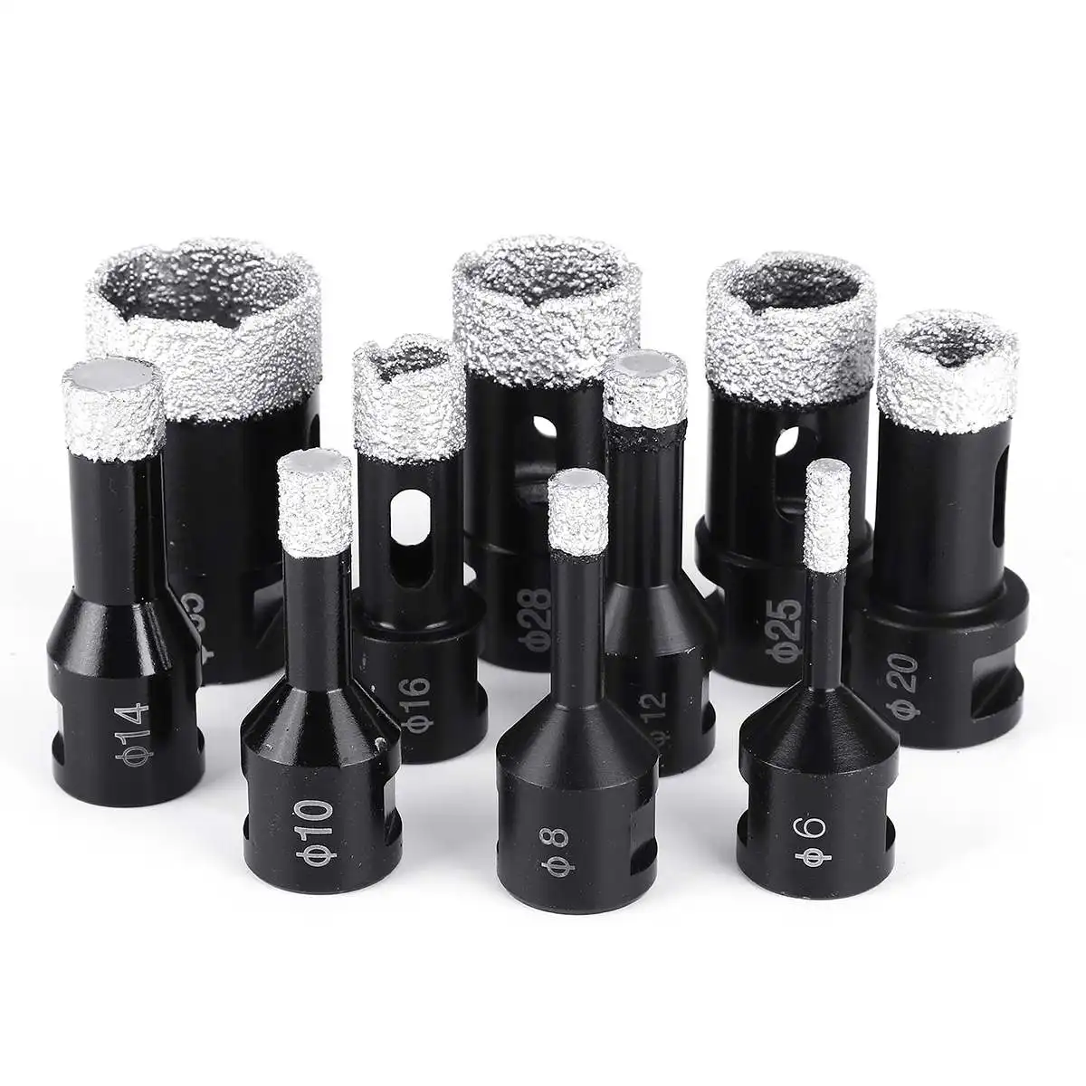 6-35mm Vacuum Brazed Diamond Dry Drill Bit M14 Thread Crown Porcelain Ceramic Tile Glass Granite Marble Hole Saw Cutter Core Bit