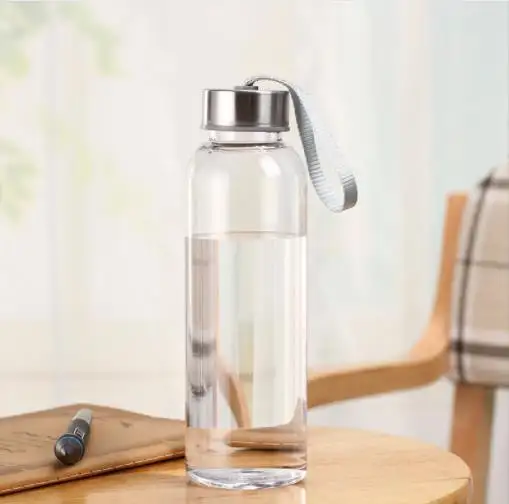 Garrafa de água portátil, garrafa de água esportiva de plástico transparente sem bpa para água