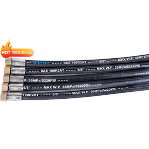高圧・高温1/2 1/8インチr2/r1鋼線編組油圧ゴムホース継手付き圧着機用 - Product Image 2