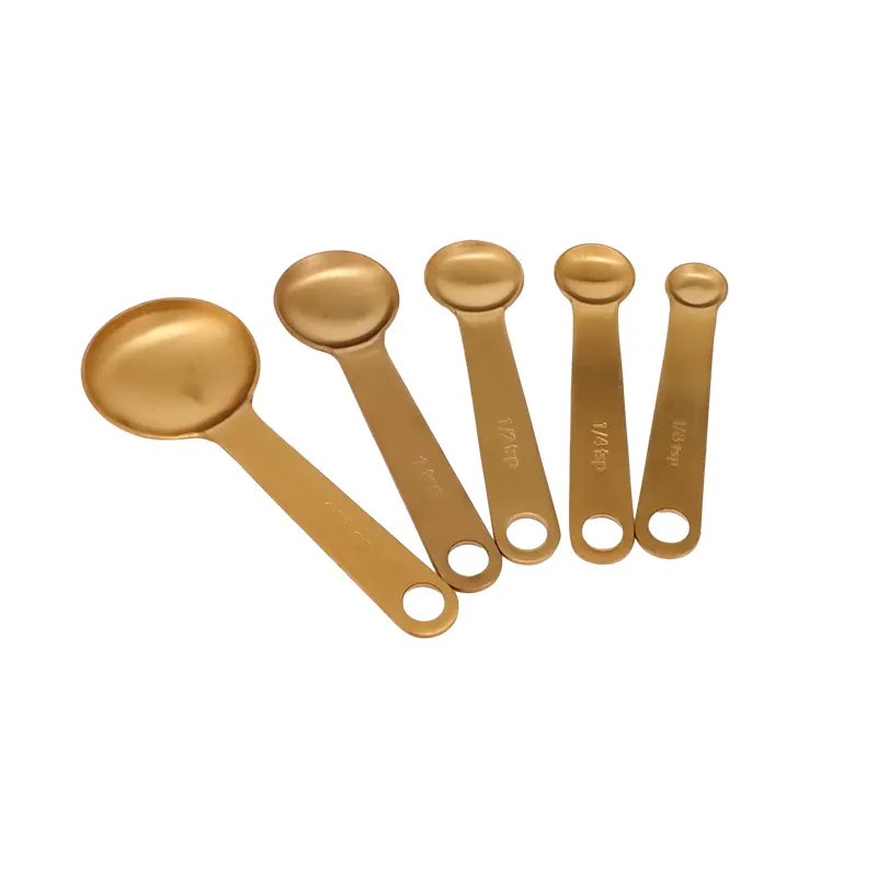 Juego de cucharas medidoras de metal cuchara medidora de acero dorado utensilios de cocina