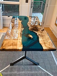 Bộ bàn ăn với thiết kế Epoxy hiện đại cho nhà bếp hoặc khách sạn sử dụng với Nhựa Chủ Đề sông tinh tế - Product Image 5