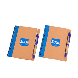 Cuaderno en espiral al por mayor, hojas negras con bolígrafo de tinta, cuaderno espiral reutilizable, cuaderno de papel Kraft reciclado con bolígrafo - Product Image 3