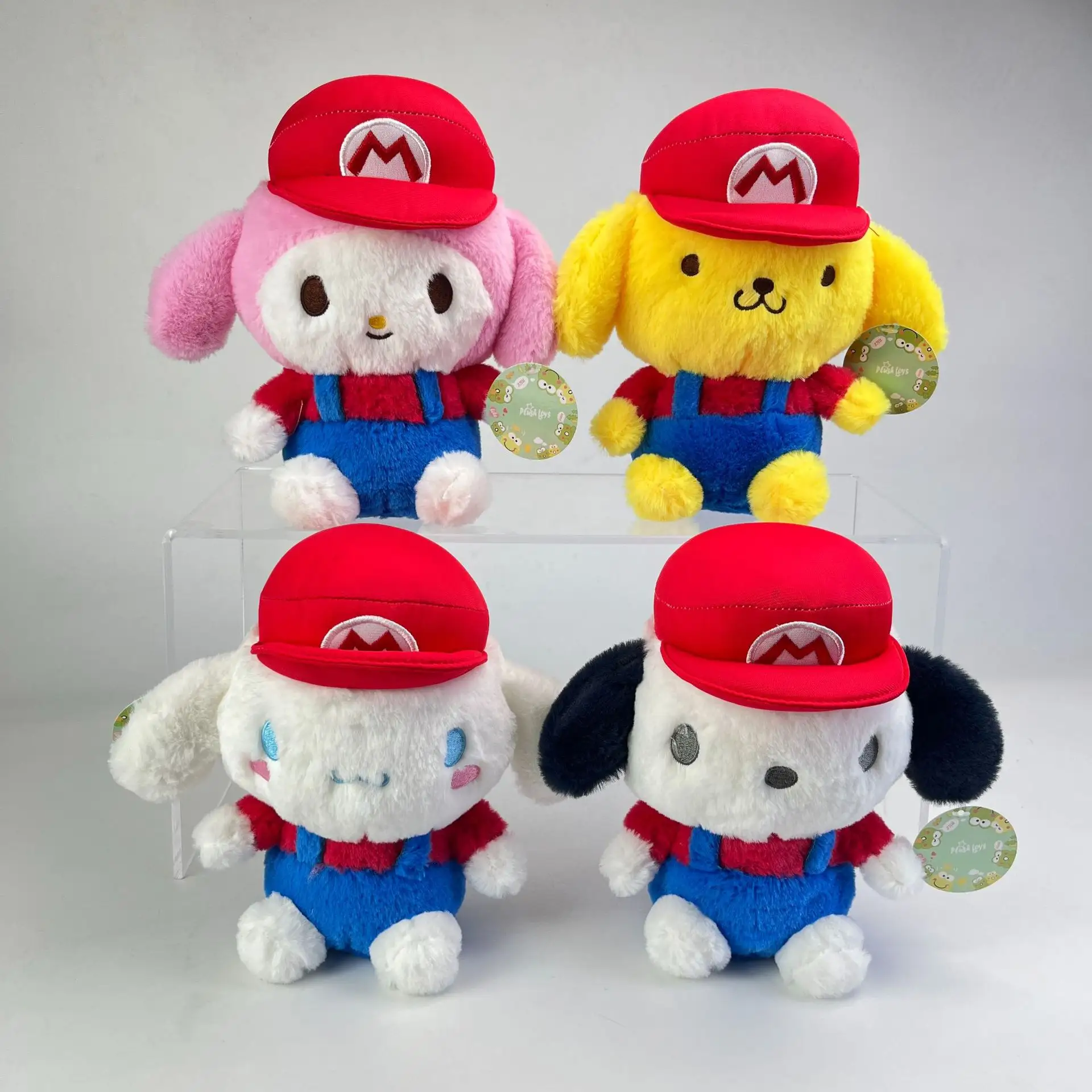 Mix Wholesale 8 inch Sanrioo Melody Kuromi Mario Dolls Anime Cartoon Figure Plush Toys Kids Girls Gifts