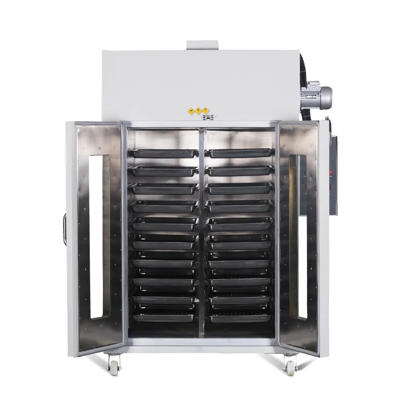 Máquina de secado industrial comercial de gran capacidad, deshidratador de fruta, carne y pescado con carrito, fabricantes
