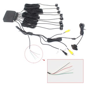 12V dört adım Step park sensörü sistemi insan sesli Alarm dikiz kamera 8 sensörler otomatik beyaz Video araba sensörü park - Product Image 4