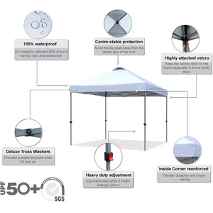 Nhà Máy Trực Tiếp Chất Lượng Cao Không Thấm Nước Bền Vững Mặt Trời Bóng Râm Nơi Trú Ẩn Nhiệm Vụ Nặng Nề Ngoài Trời Lều Gấp Gazebo Lều - Product Image 5