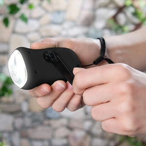 <strong>LED</strong> Torch Dynamo Torch Light Hand Crank Flashlight Solar Power <strong>Wind</strong> <strong>up</strong> Flashlight for Outdoor Camping Fishing Emergency Lamp - Product Image 2