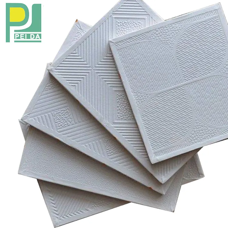 האיכות הטובה ביותר לבן צבע גבס מחיר 60x60 PVC גבס תקרה