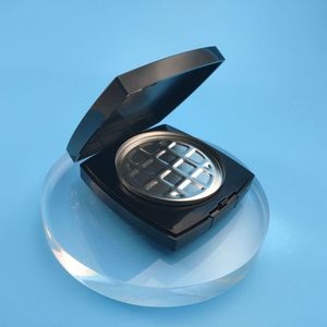 Luxury Black Double Layer <strong>Compact</strong> Pressed Plastic Box Square Shape Empty <strong>Compact</strong> Case with Mirror OEM&amp;ODM Product Genre - Product Image 2