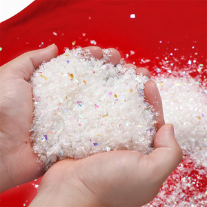 人造雪，9盎司彩色假雪工艺品村展示干燥塑料雪花节日装饰工艺品冬季 - Product Image 3