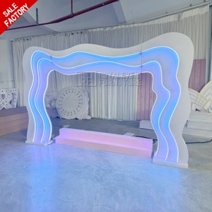 <span class=keywords><strong>Fancy</strong></span> New phong cách trang trí sân khấu đám cưới <span class=keywords><strong>Backdrop</strong></span> đèn <span class=keywords><strong>LED</strong></span> Acrylic vòm <span class=keywords><strong>Backdrop</strong></span> đứng cho các sự kiện đám cưới - Product Image 4