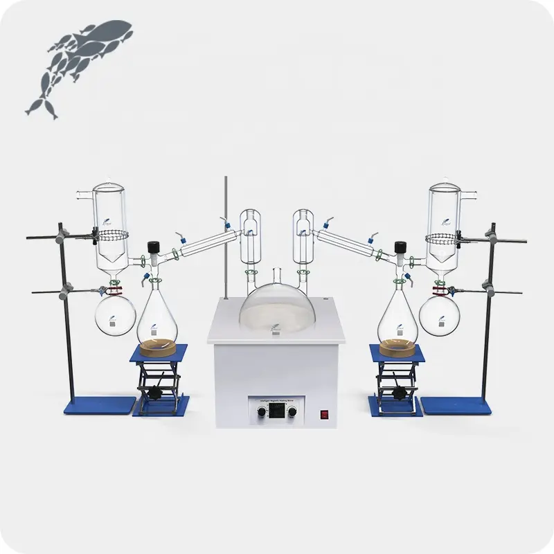 Kit de vidro de química orgânica akm lab para distilação de curto caminho
