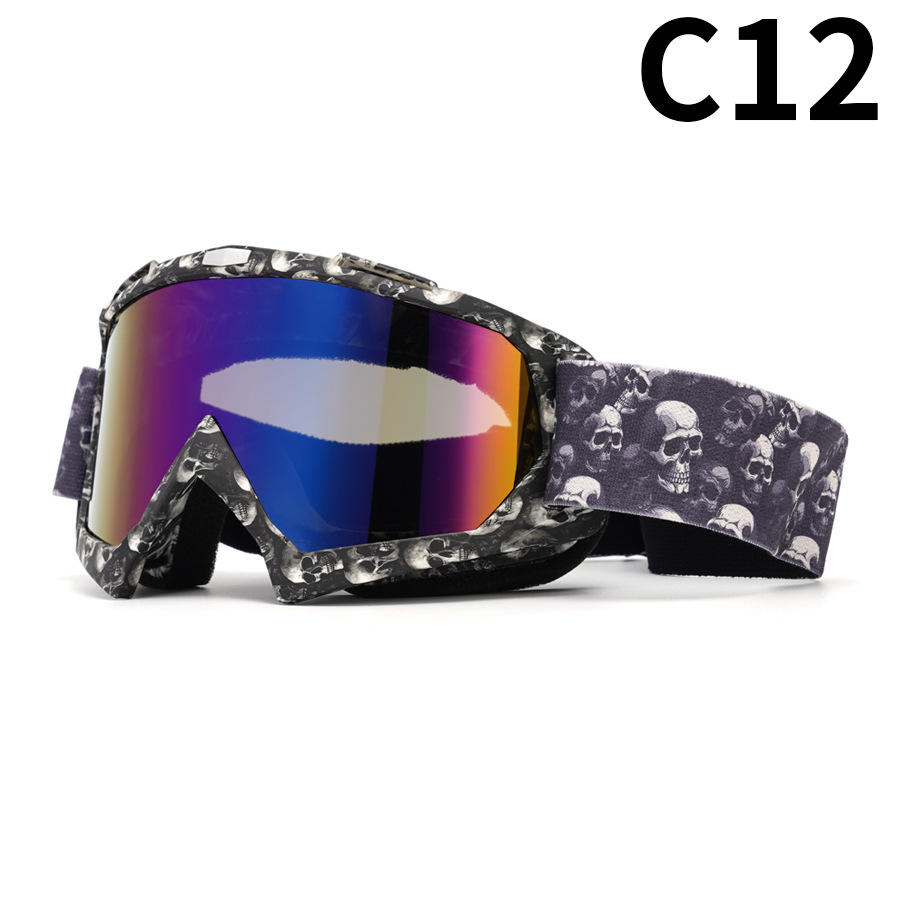 C12 negro calavera-azul