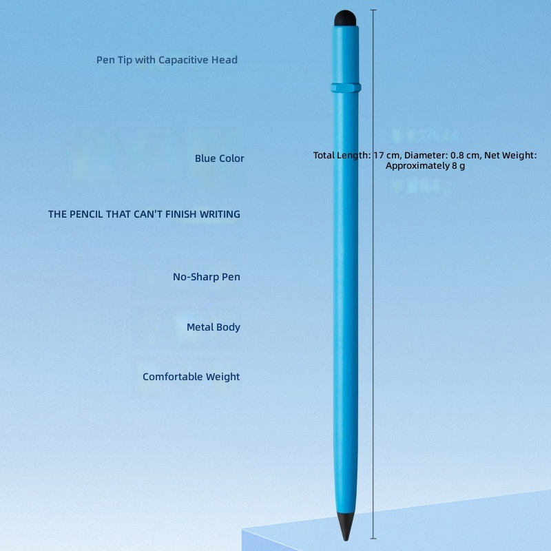 Crayon métallique Hourglass-a70 avec tête à condensateur - bleu clair