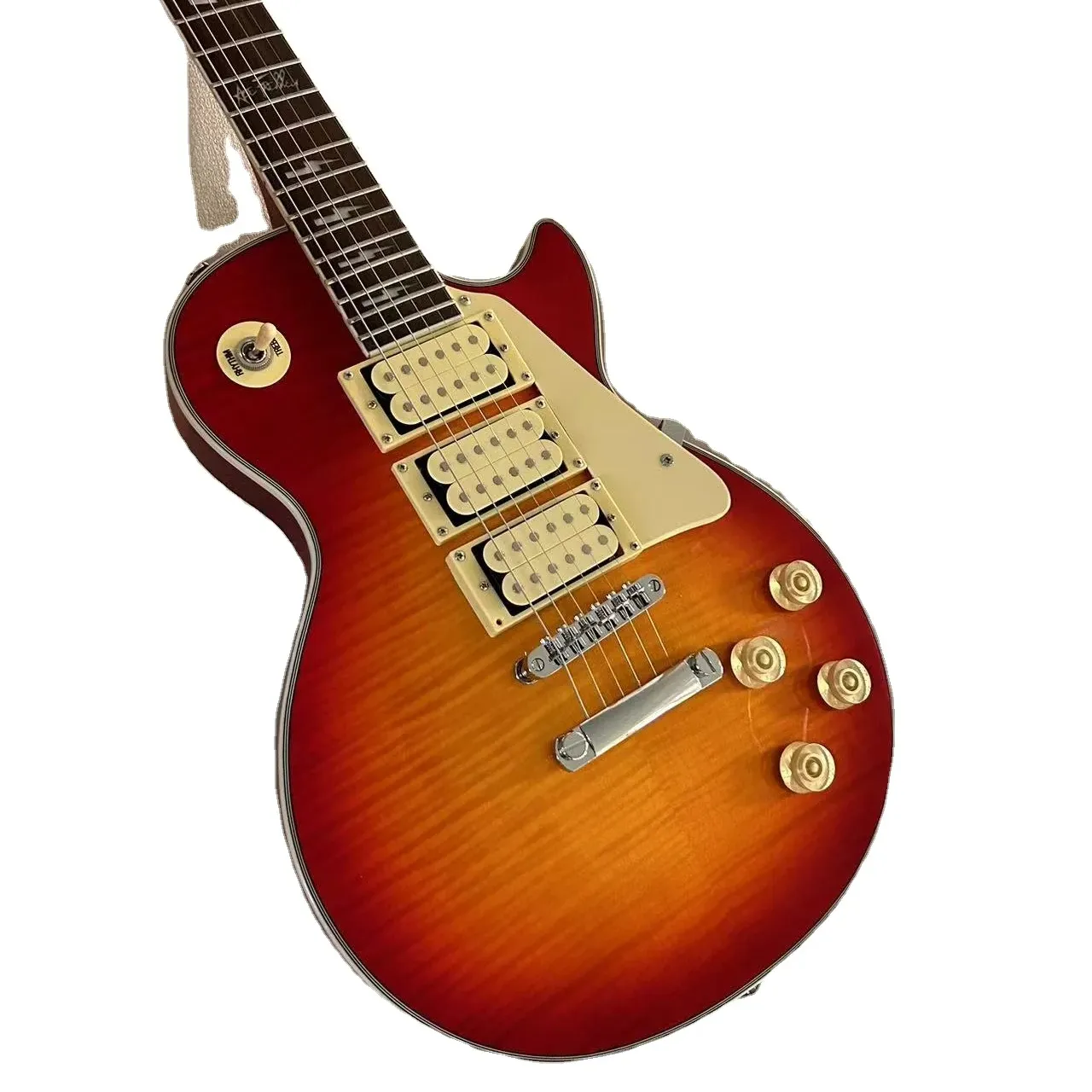 Gitar listrik gitar dengan 3 pickup gitar standar Rosewood Fingerboard