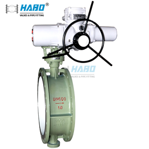 Api609 D341x 18-inch 150lb PN16 Hướng dẫn sử dụng Worm Gear thông gió Ba Lập Dị mặt bích cứng con dấu đúc thép Van bướm - Product Image 6