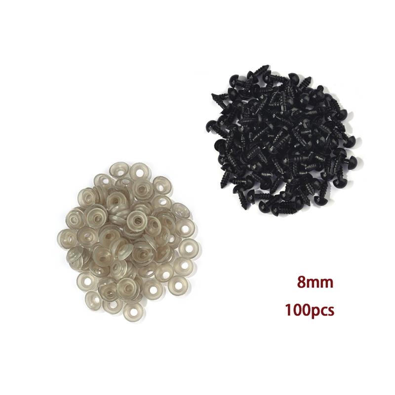 Couleur noire-8mm-100pcs