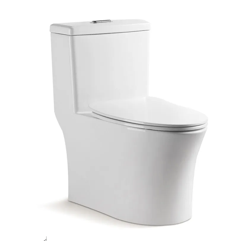 American Style Standard Water Save Commode Siphon Flush White Ceramic Bathroom Sanitary Ware Toilet S-trap wc One Piece Toilet
