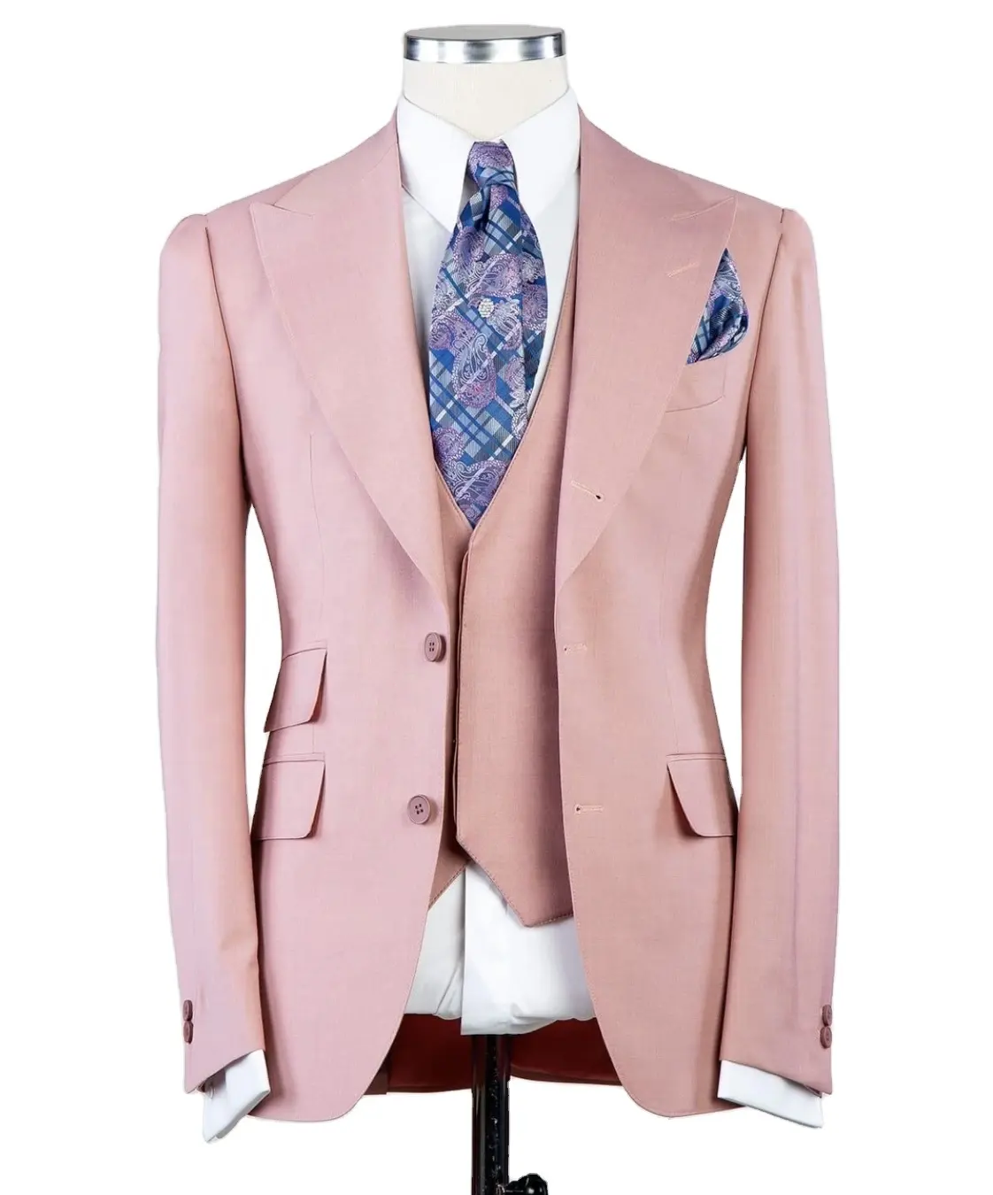 Trajes de negocios para hombre, esmoquin clásico de dos botones, para baile de graduación y cena, 3 piezas