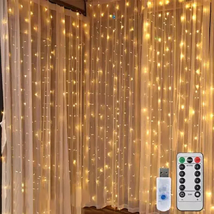 屋内使用F8機能リモコンパネル高品質LEDカーテンストリングクリスマスライトフェスティバルデコレーション用 - Product Image 2