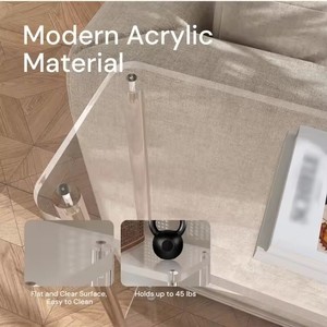 Fabrika yapımı 2-Tier şeffaf akrilik dar konsol masa Entryway için sıska giriş masa kanepe oturma odası için - Product Image 5