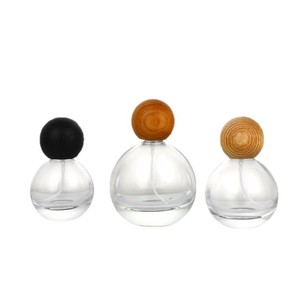 空30ml 50ml 100ml球形ガラス香水瓶木製のふた付き楕円形圧着香水瓶ボックス付き - Product Image 4