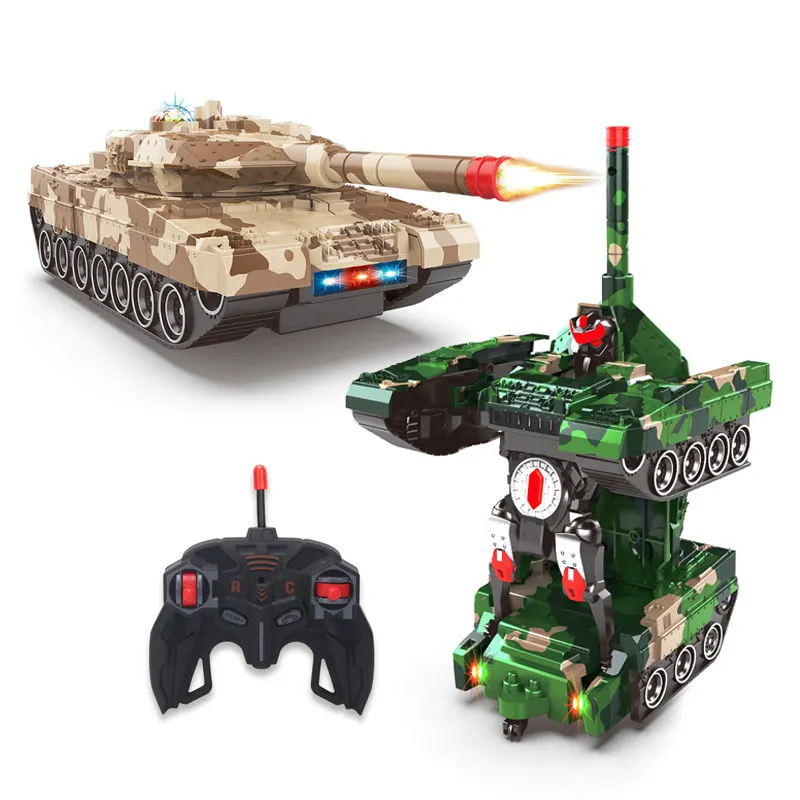 BGL Hot Sale Kids Transforming Robot Toys Remote Control Military Tank Toys Electric Deformation Car