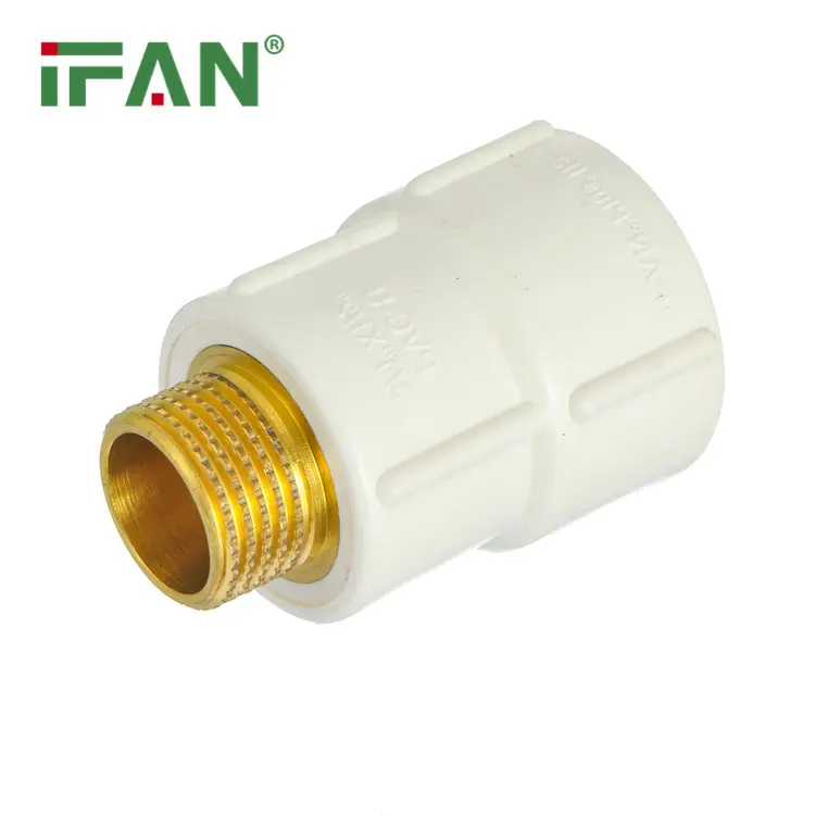 Raccordo per tubi in PVC filettato per saldatura all'ingrosso IFAN 1/2 "-2" inserto in ottone presa maschio raccordo idraulico in PVC