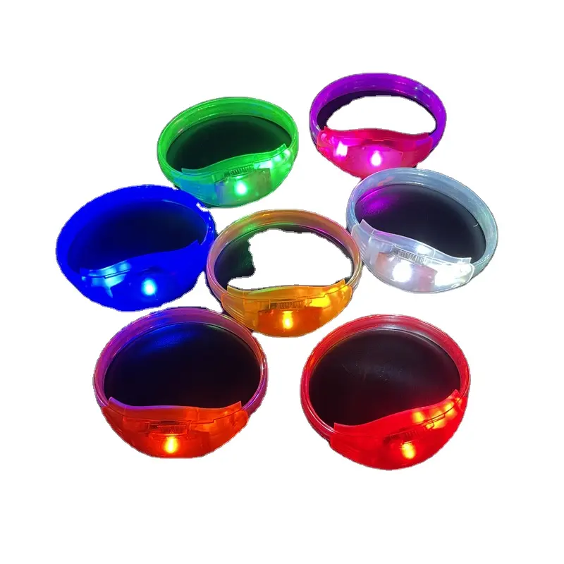 Nuovo supporto vibrazione controllo del suono braccialetto luminoso colore luce braccialetto led braccialetto luminoso attività cheer pro