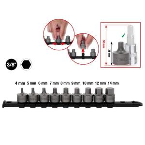 KS TOOLS-917,4000 3/8 ''Набор шестигранных розеток, короткий 4-14 мм (9 шт.) -EAN 4042146912683 ручные розетки 3/8" - Product Image 2