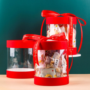 Kırmızı şeffaf evcil hayvan atıştırmalığı kutusu kek küçük pasta kutusu - Product Image 3
